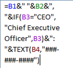 Sample Concatenate Formula for your Excel Dashboard Templates