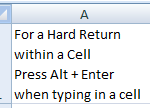 Hard Return in Excel