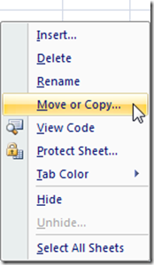 Move or Copy Worksheet Right Click Menu