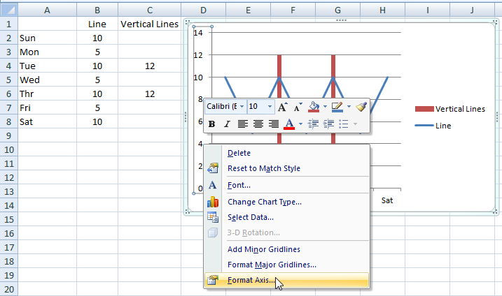 get vertical axis lines on excel for macbook