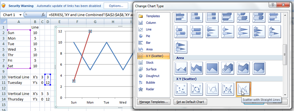 Excel Charts With Vertical Bands