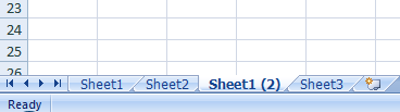 Excel Worksheet Tab