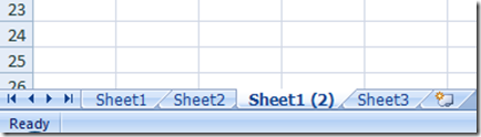 Excel Worksheet Tab