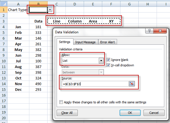 How-to Make a Picklist Change the Chart Type for a Dynamic Excel ...