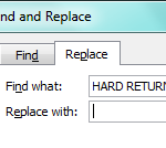 Find and Replace a Hard Return