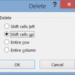Delete and Shift Cells Up