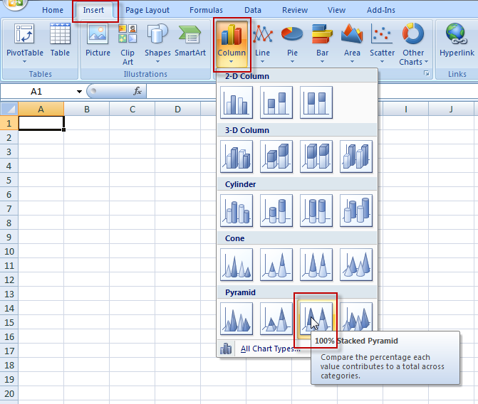 How To Make Column Chart In Excel 2010