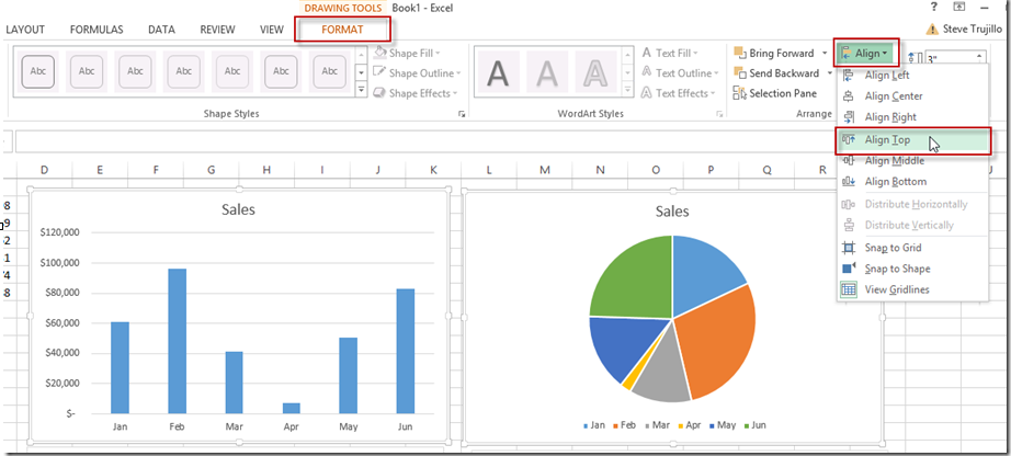 Align Charts In Excel