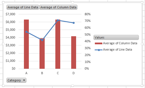 excel pivot chart connect line