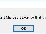 Restart Excel for Options to Take Effect
