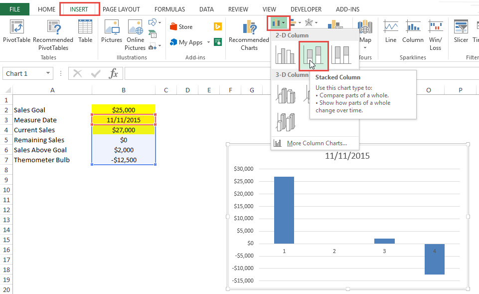 Ribbon Chart Excel