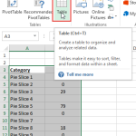 Insert Excel Table
