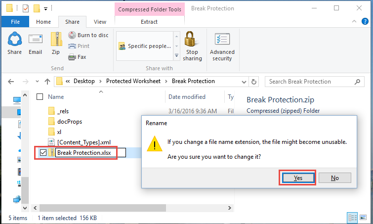 Change from zip Extension to xlsx