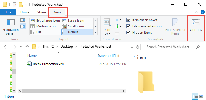 File Explorer View Folder Options