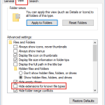 FolderOptionsUncheckHideFileExtensions