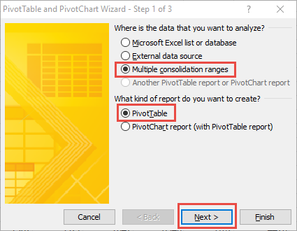 Classic Pivot Table Wizard