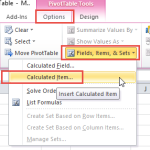 Pivot Table Add Calculated Item