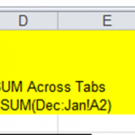 Sum Across Excel Worksheets Tabs