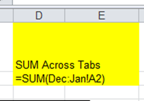 Sum Across Excel Worksheets Tabs