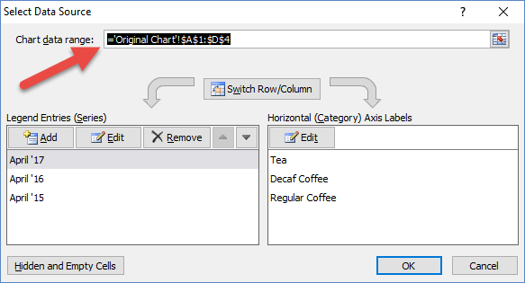 How To Enter Chart Data Range In Excel