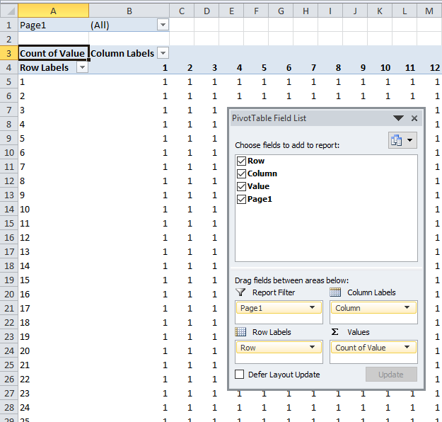 Multiple Consolidated Range Final Pivot Table