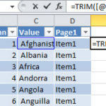 Trimmed Spaces on Values on Excel Table