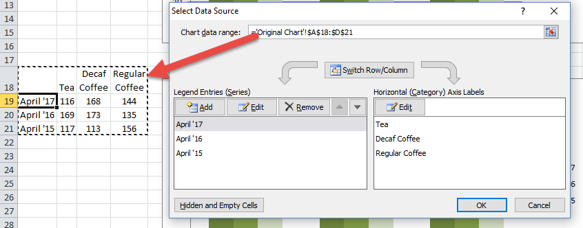 How To Enter Chart Data Range In Excel