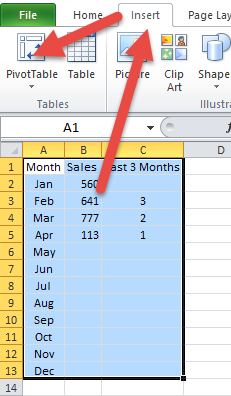 Excel Chart Offset