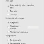 Excel 2016 Categories in Reverse Order Axis Options Dialog Box