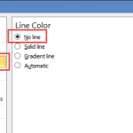 Format Axis Dialog Box for Radar Chart Text Labels – Line Color